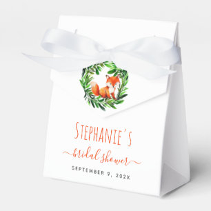Fox Bridal Shower Cute Woodland Watercolor Foliage Favor Box