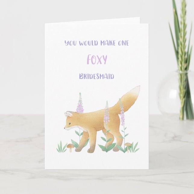 Fox Bridesmaid Proposal Card (Front)