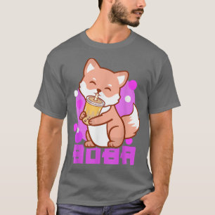 Fox Bubble Tea Anime Boba Kawaii Neko Girls  T-Shirt