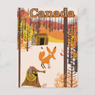 Fox Canada vintage style travel poster Postcard
