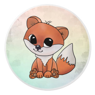 fox ceramic knob