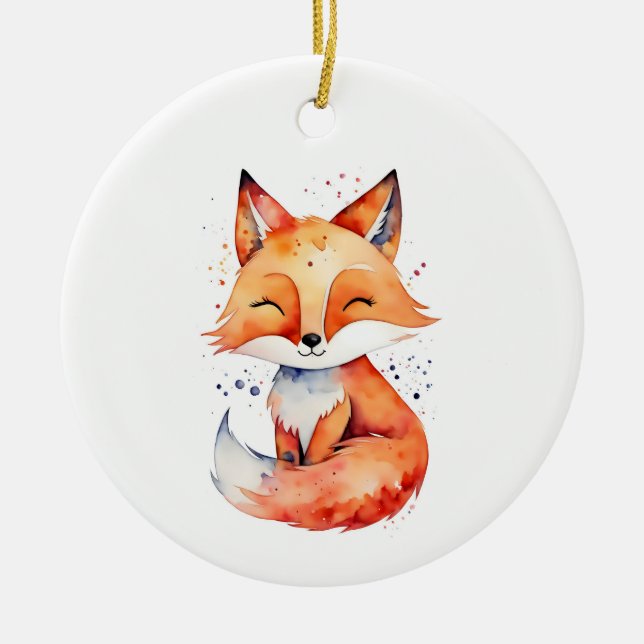 Fox Ceramic Ornament (Front)