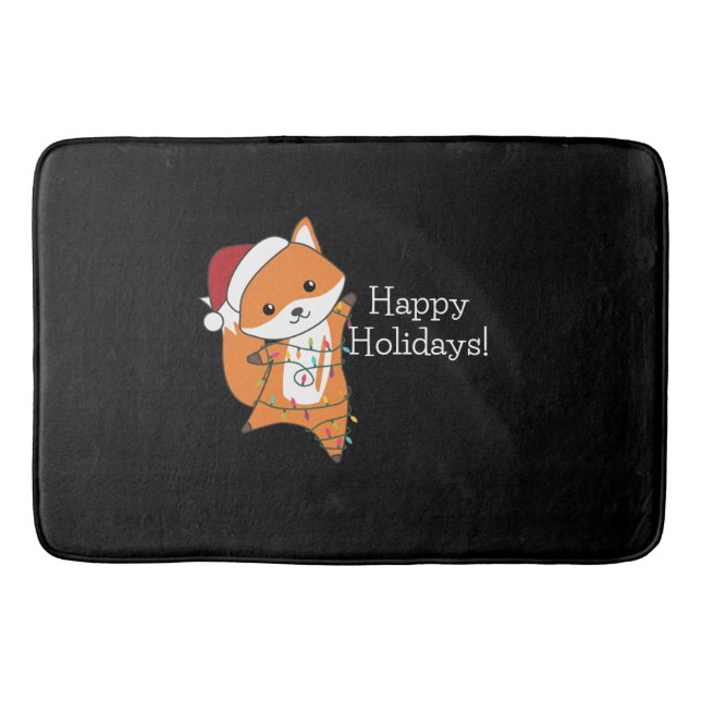 Fox Christmas Snow Winter Animals Foxes Bath Mat (Front)