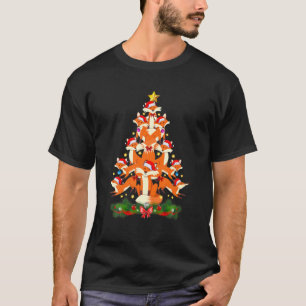 Fox Christmas Tree Fox Lovers Xmas Holiday Funny C T-Shirt