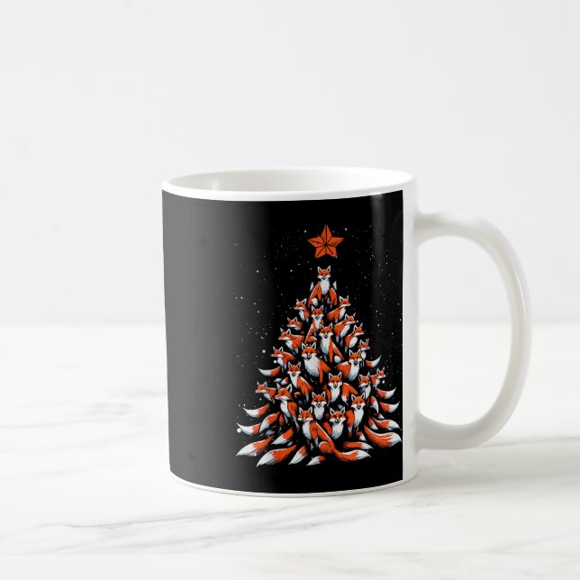 Fox Christmas Tree Fox Xmas Christmas Tree  Coffee Mug (Right)
