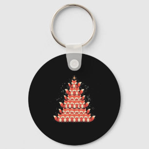 Fox Christmas Tree Fox Xmas Tree Women & Boys Keychain