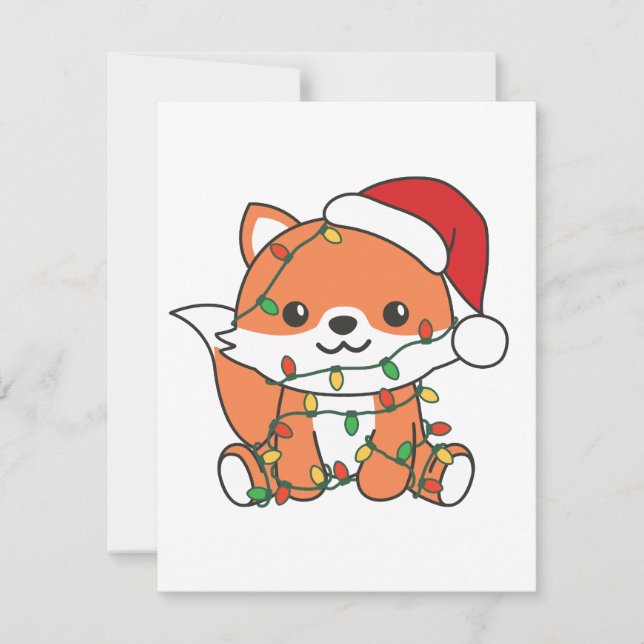 Fox Christmas Winter Animals Holiday Foxes Card (Front)