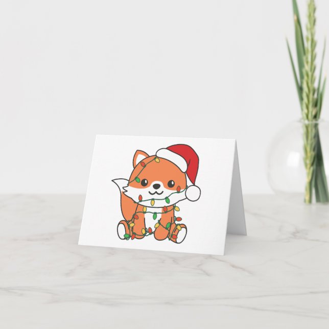 Fox Christmas Winter Animals Holiday Foxes Card (Front)
