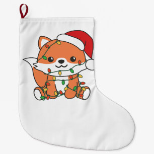 Fox Christmas Winter Animals Holiday Foxes Large Christmas Stocking