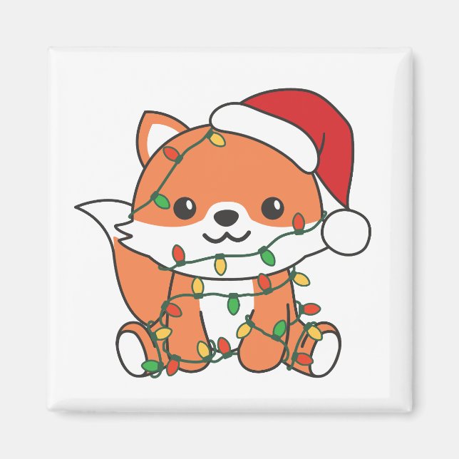 Fox Christmas Winter Animals Holiday Foxes Magnet (Front)