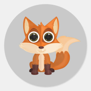Fox classic round sticker