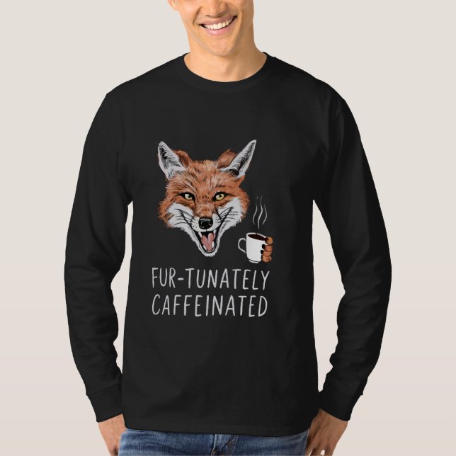 Fox Coffee Lover Caffeine Fox Mug Coffee T-Shirt (Front)