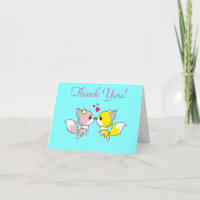 Fox Couple Kissing Wedding Thank You