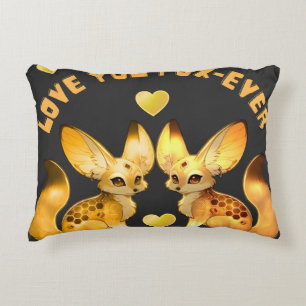 Fox Couple Valentine Art Accent Pillow