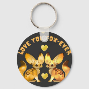  Fox Couple Valentine Art Keychain