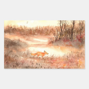 Fox Crossing the Field Sticker