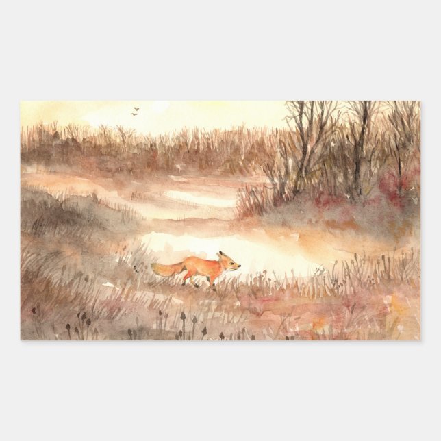 Fox Crossing the Field Sticker (Front)