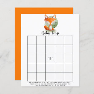 Fox cub - Baby shower bingo game