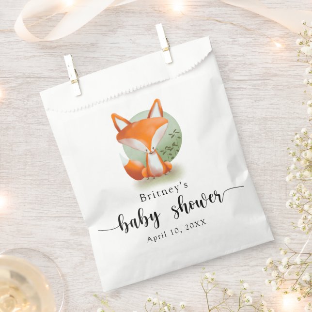 Fox cub - baby shower favour bag (Clipped)