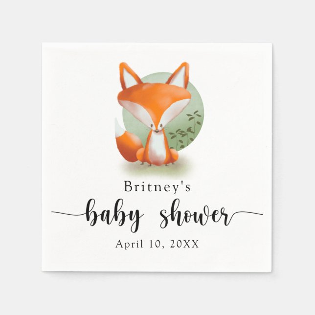Fox cub - baby shower napkin (Front)