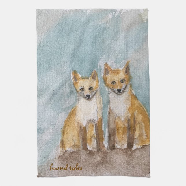 Fox Cub Hand Towel (Vertical)