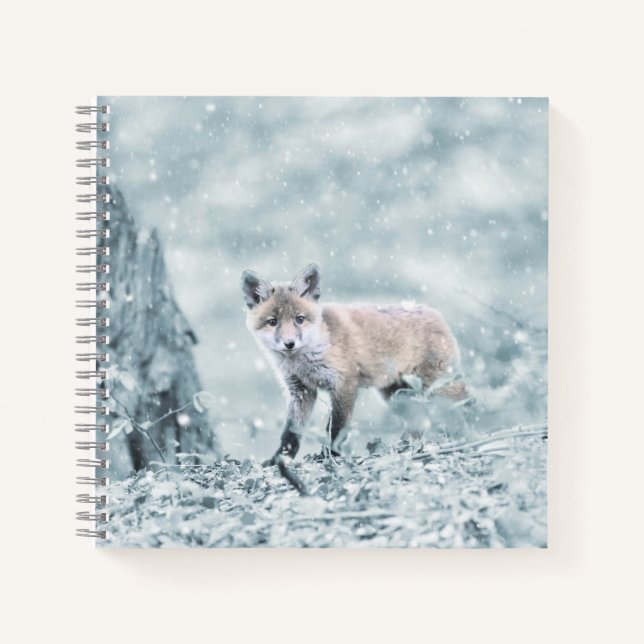 Fox Cub in the Snow Notebook (Front)