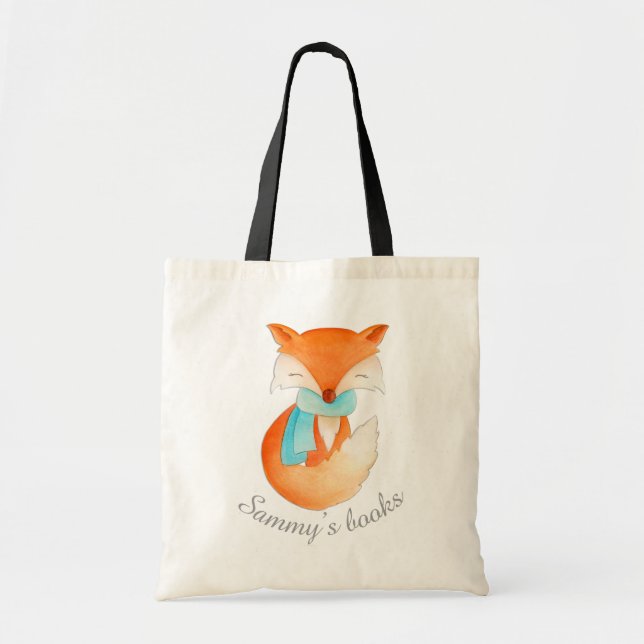 Fox cub in winter art library bag (Front)