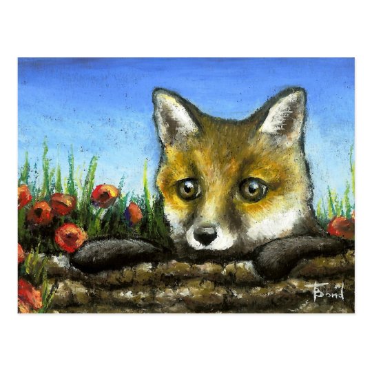Fox cub postcard
