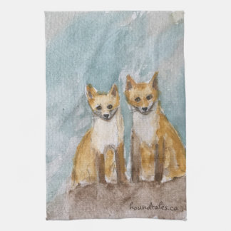 Fox Cubs on a Kitchen Towel