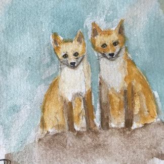Fox Cubs Tea Towel