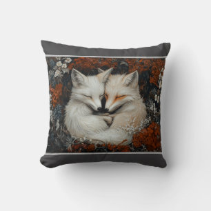Fox Cuddles Throw Pillow