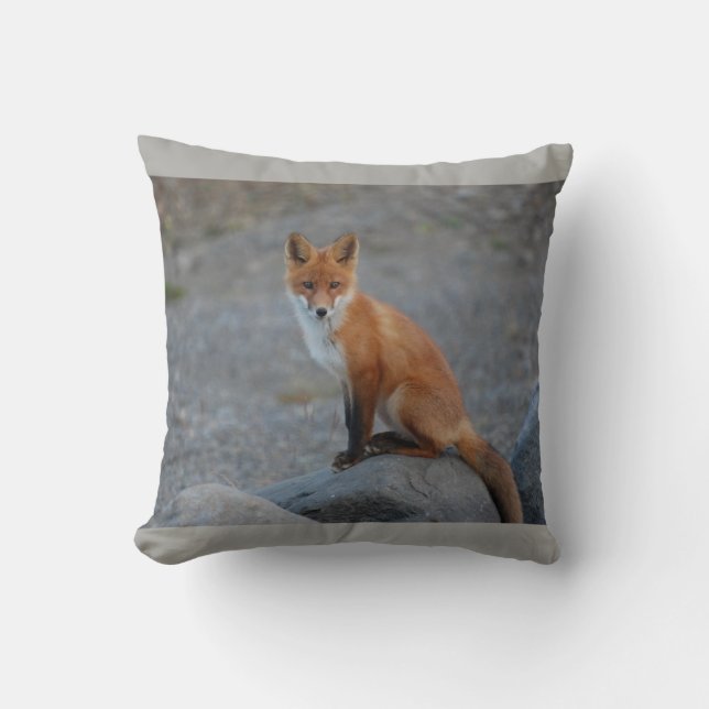 fox cushion, fox throw pillow, fox gift pillow (Front)