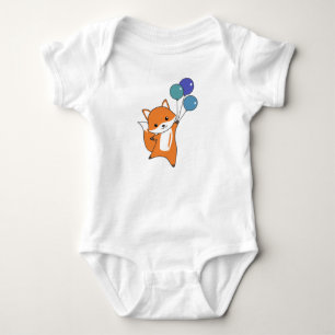 Fox Cute Animals Flies Balloons Children Baby Bodysuit