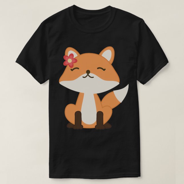 Fox Cute Design Animal Pattern T-Shirt (Design Front)