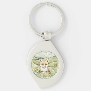 Fox Daisy Flowers Keychain