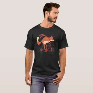 Fox de T-shirt de Fox sur un T-shirt de bicyclette
