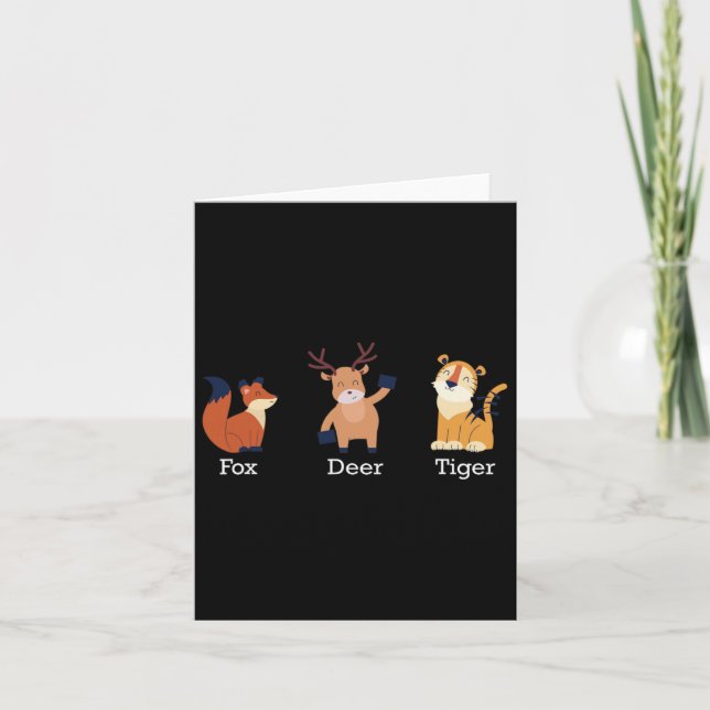 Fox Deer Tiger Animals Subtle Anti Trump 1  Card (Front)