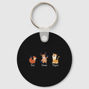 Fox Deer Tiger Animals Subtle Anti Trump 1  Keychain