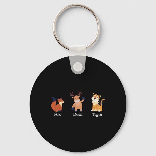 Fox Deer Tiger Animals Subtle Anti Trump 1  Keychain (Front)