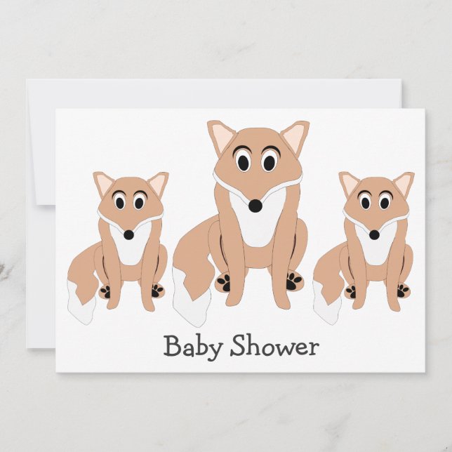 Fox Design Baby Shower Invitation (Front)