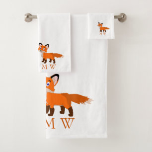 Fox Design Monogrammed Bath Towel Set