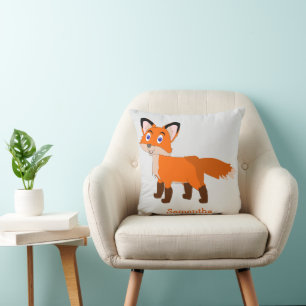 Fox Design Personalised Throw Pillow
