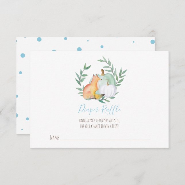 Fox Diaper Raffle Insert – November Baby Shower Invitation (Front/Back)