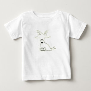 fox doodle black white grey simple kids drawing baby T-Shirt