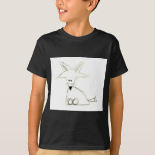 fox doodle black white grey simple kids drawing T-Shirt