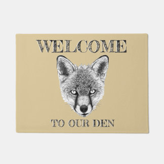Fox Doormat 'Welcome To Our Den' Custom Doormat