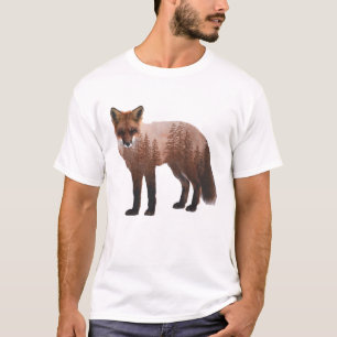 Fox Double Exposure  Poster T-Shirt
