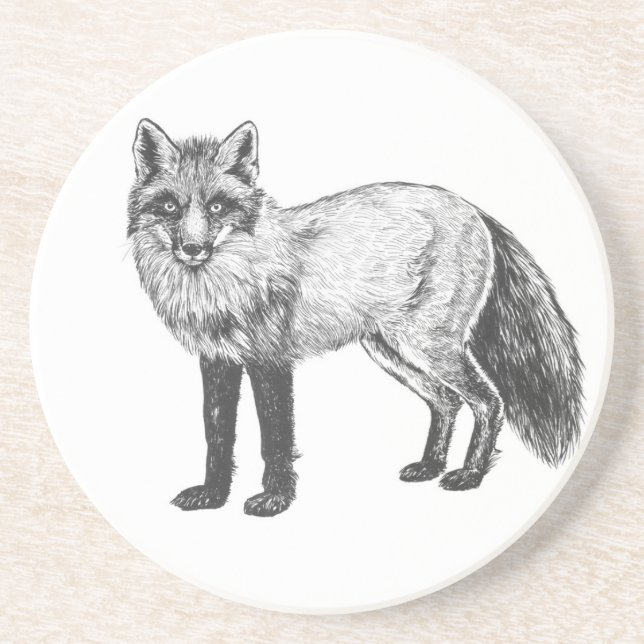 Fox drawing coaster (Front)