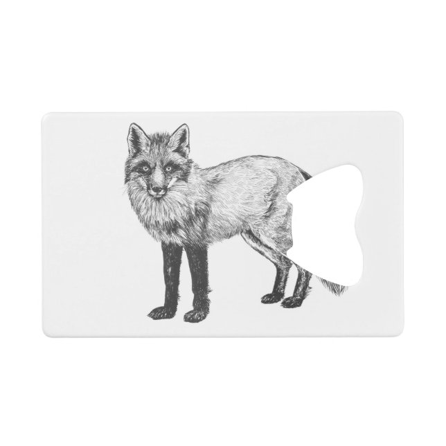 Fox drawing credit card bottle opener (Front (Horizontal))