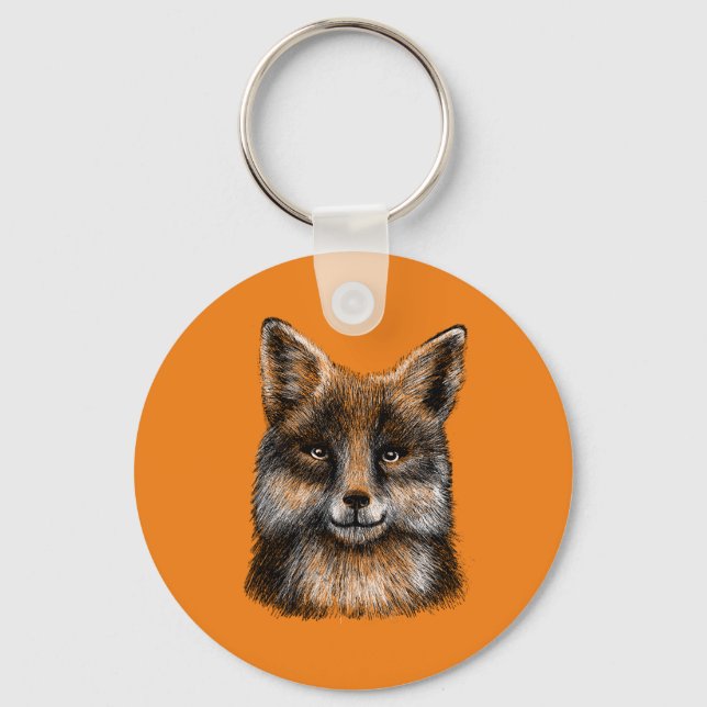 Fox drawing keychain (Front)
